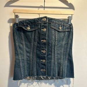 NWT Zara Strapless Denim Top